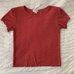 Red Tilly’s Cropped Lettuce Edge Tee
